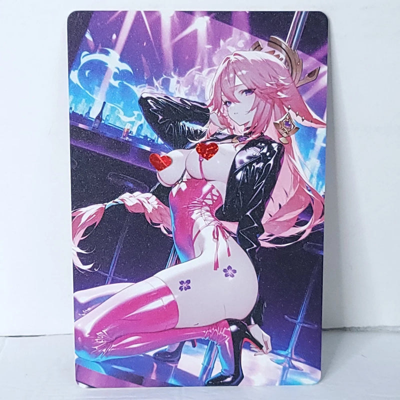 Yae Miko Waifu Card Anime Girl At The Club Wall Art Oversized Board A5 Model