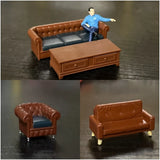 1:64 Diorama Furniture Model Indoor Home Garage Sofa/Table Scene Accessories Model