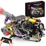 NEXTJOY V8 Engine Model Kit That Works, 1394 PCS Advanced Medium, Black Model
