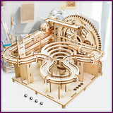 3D Wooden Puzzle DIY Mechanical Manual Model  Building Kits Assemble Toys Marble Model
