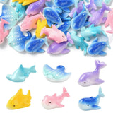 28pcs Resin Sculpture Display Decorations, Mini Ocean Animal Figurine for DIY Model
