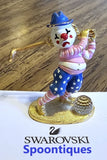 ?? Swarovski Spoontiques, Pewter, Circus Hobo Golfing Clown Figurine, Crystal Model
