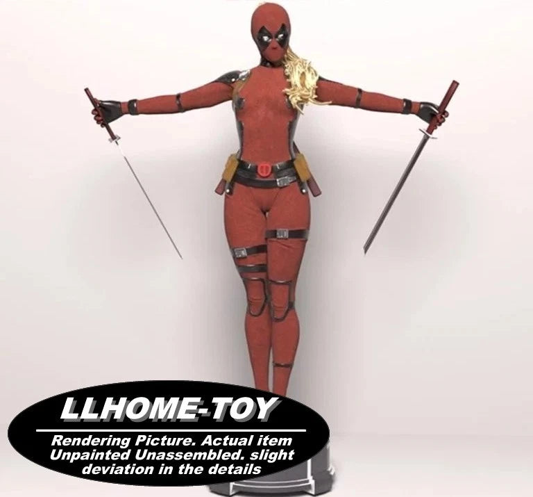 1/6 Lady Deadpool two sword Resin 3D Print Model Unpainted Unassembled GK Figure Model