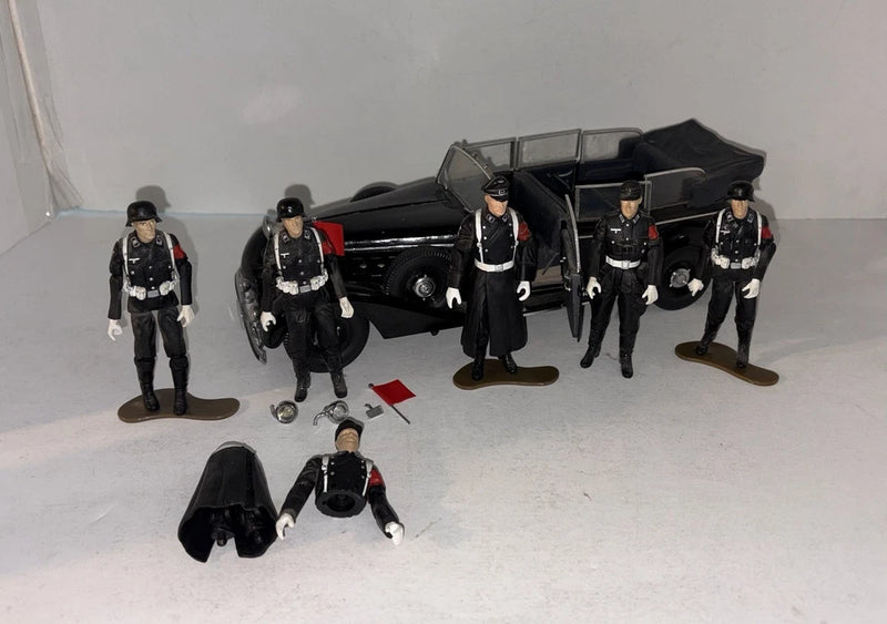 1:18 Diecast SS 1938 Mercedes Benz Black Staff Car W/6 Ultimate Soldier Germans Model