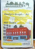 HOScale -  Rusty's Graphic Arts BUILDING KIT by Smalltown USA, 699-6028 Model