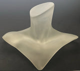 Clear Frosted Acrylic Lucite Sculptured Female Neck Bust Display Vintage Model