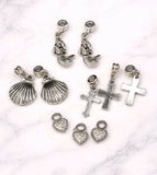 Mini Charm Lot ¨C Mermaid Seashell Cross Heart Earring Charms Mini Bracelet Charm Charms