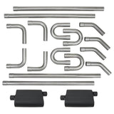 Speedway 2.5" Mild Steel DIY Custom Mandrel Exhaust Pipe Bend Kit w/ Mufflers Model