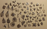 Halloween Mini Charms, Metal Jewelry, 67 Piece Lot Charms
