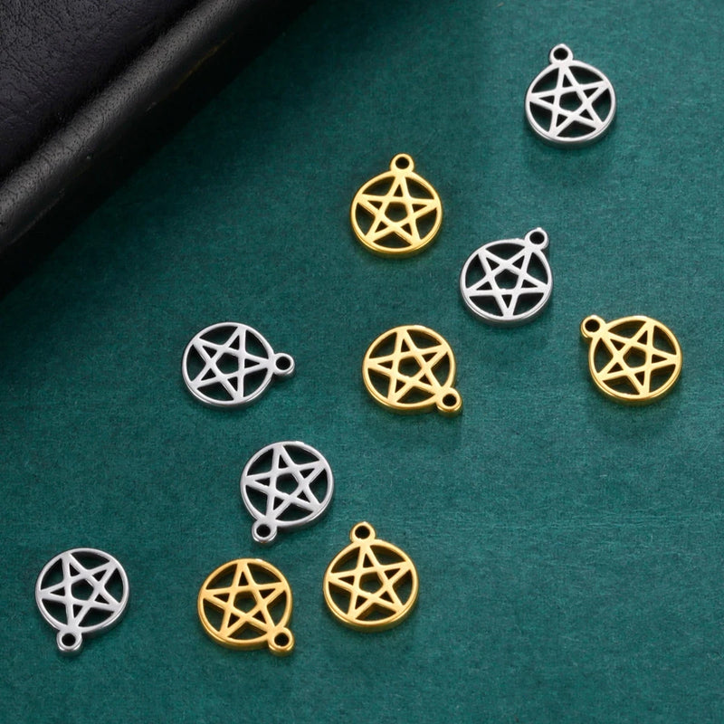 5pcs/lot Pentagram Charm Tiny Charms Wicca Pendant for Bracelet Necklace Jewelry Charms