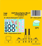 CMK 1/72 WWII Australian DAP Beaufighter Mk.21 Conversion Set for Airfix kits Model