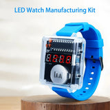LED DIY Electronic Watch Kit Digital Tube Soldering Assembly Blue 26cm/10" Model