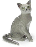 ? NORTHERN ROSE Cat Miniature Figurine Russian Blue Cat Kitten Model
