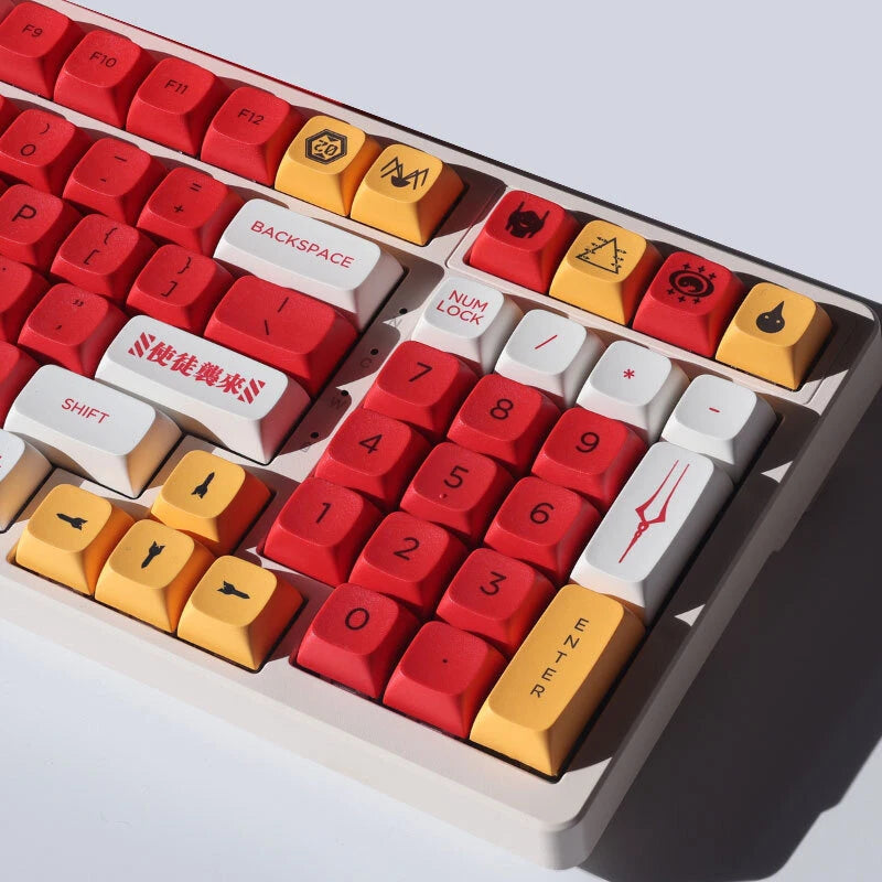 EVA02 Keycaps Asuka PBT XDA Profile for 60% 68 TKL 98 104 Mechanical Keyboards Model