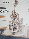ROKR Magic Cello Mechanical Music Box 3D Wooden Puzzle Model Kit Stem Project Model