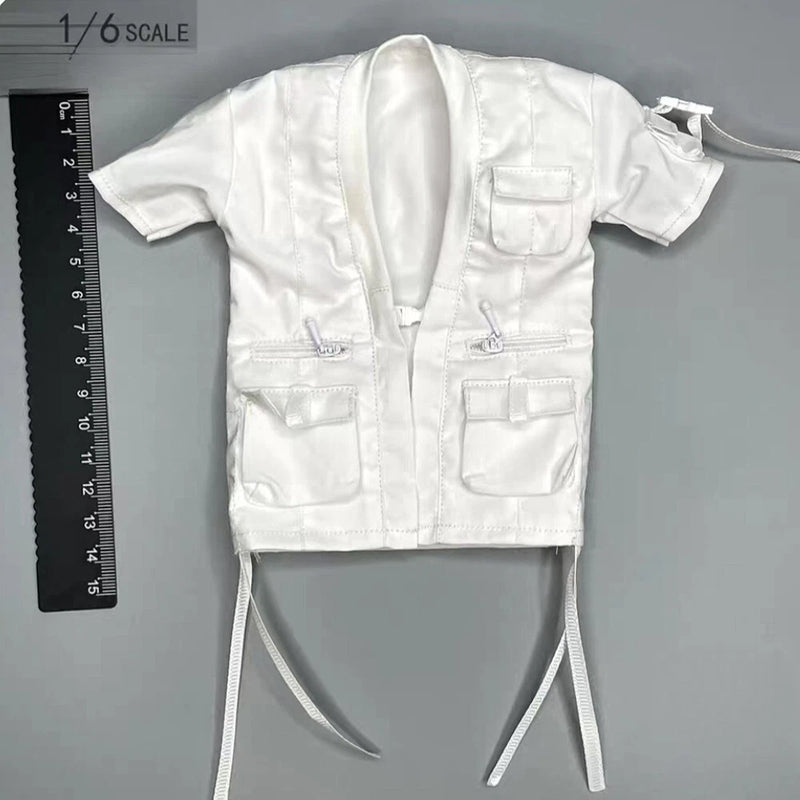 1/6 Scale White Short-sleeved Coat Vest Model Fits for 12" Action Figure Soldier Model