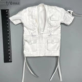 1/6 Scale White Short-sleeved Coat Vest Model Fits for 12" Action Figure Soldier Model
