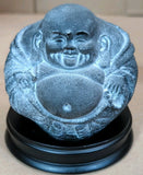 Design Toscano Buddha Resin Sculpture Laughing Zen Figurine Gray Black Textured Model