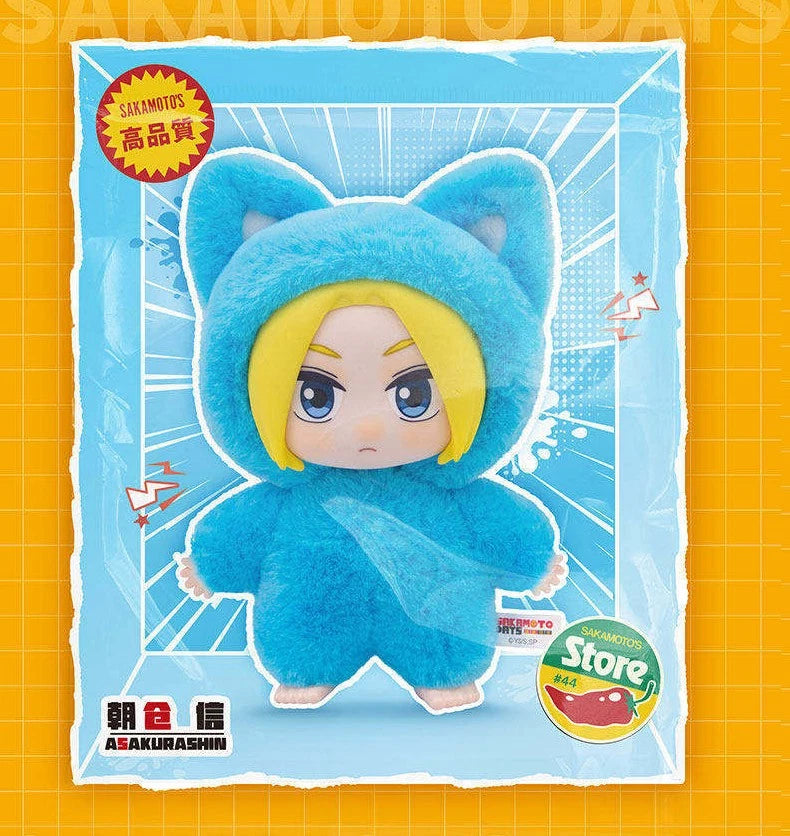 EAKI Sakamoto Days Cat Ear Plushie Asakura Shin Plush Soft Toy Model 1/6 Model