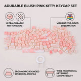PBT Keycaps Set Cute Cat Theme 125 Keys 5 Side Sublimation Keycaps Model