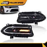 2PC Projector Headlights w/ LED DRL Fit For 2015-22 Dodge Charger Halogen Models Model