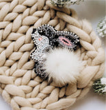 DIY Jewelry making kit "Bunny", Seed beaded brooch, Bead Embroidery Kit Model
