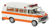 Brekina Dodge B200 Ambulance White/Orange Undecorated #18300 HO 1/87 Scale Model