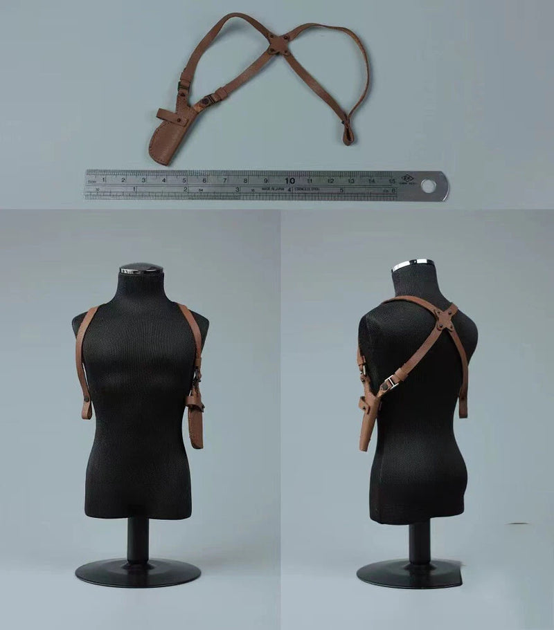 1/6 Scale Shoulder Holster Model Leather for 12" Action Figure Model
