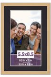 5.5x8.5 Frame Natural With Black Picture Mat For 5.5x8.5 Photo - Natural 8.5x11 Model