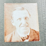 Smiling Man w Bow Tie Large Nose Small Board Mounted Photo 2.5 x 2.75 inches Model