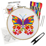 Butterfly Floral Wings Cross Stitch Embroidery Kit for Beginners Adults DIY Model