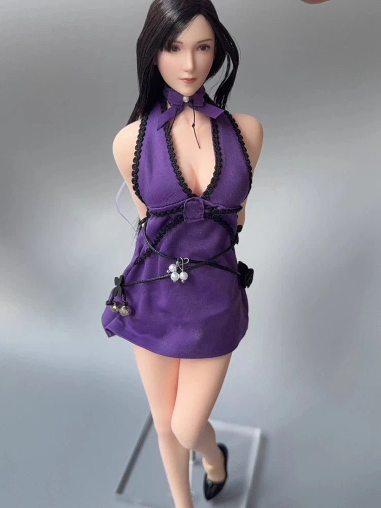 1Set 1/6 Scale Anime Female Purple Dress Skirt Model Fits for 12" Action Figure Model