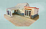 N Scale Building - Retro Gas Station Service Station (Cardstock Paper Kit) Model