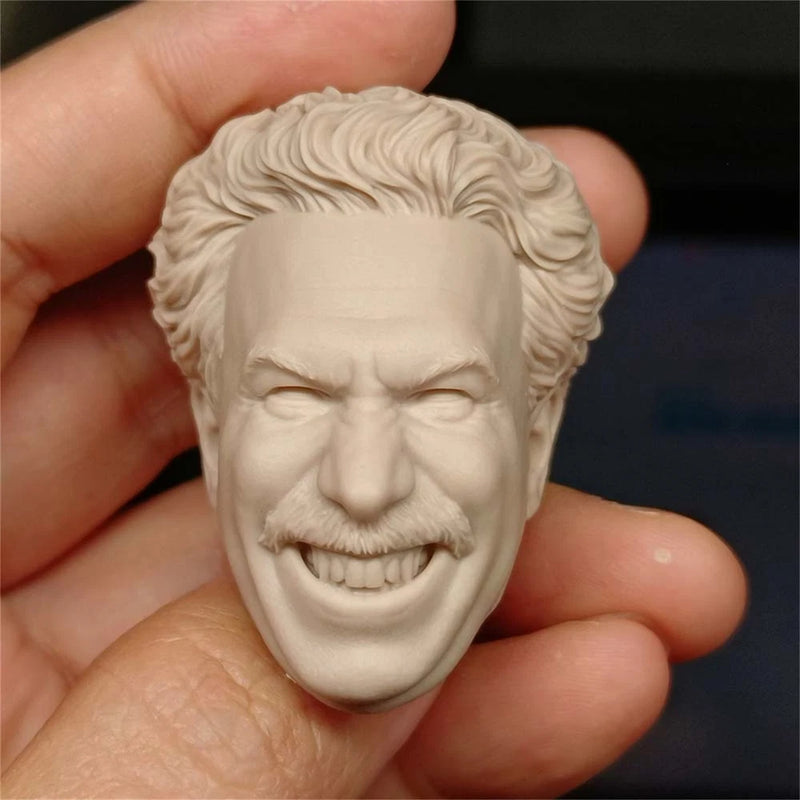 1/6 Unpainted Sacha Baron Cohen Smile Head Sculpt Model Fit 12in Figures Model