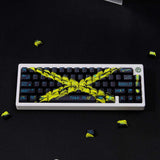 PBT EVA X Black Yellow Theme Keyboard Keycaps Cherry Profile Set for MX Model