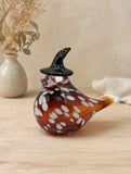 Orange White Art Glass Witch Bird Figurine 5.5¡± Halloween Decor NEW Model