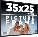 35x25 Frame Black Real Wood Picture Frame Width 0.75 inches | Interior Frame Dep Model
