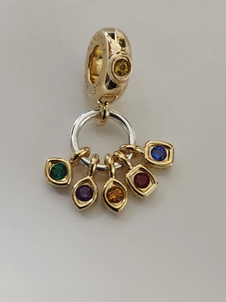 AUTHENTIC PANDORA MARVEL THE AVENGERS INFINITY STONES DANGLE CHARM #760774C01 Charms