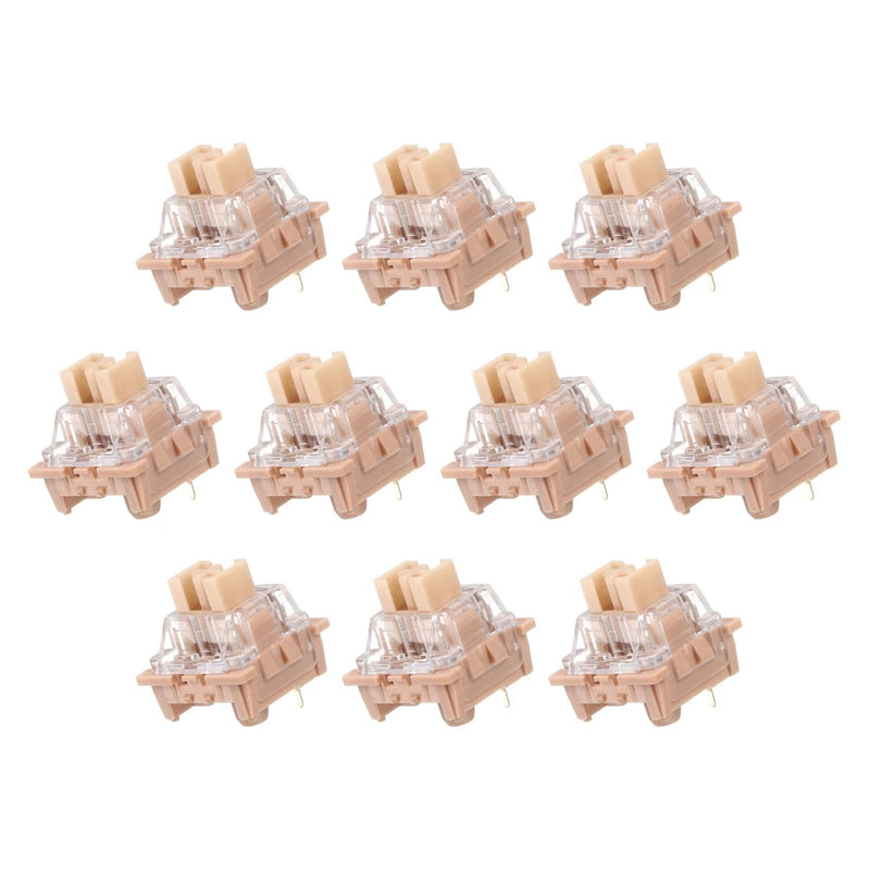 10pcs Brown Keyboard Switches 3-Pin 45gf Linear Keyboard Switches Replacement Model