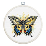 Luca-S counted cross stitch kit with hoop "Swallowtail Butterfly", 9x8cm, DIY Model