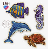 DIY Cross Stitch Kit on Wood "Submarine World" Model