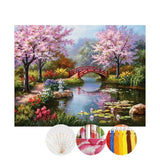 Hobby Art Craft Mellow Pond Landscape Cross Stitch Embroidery Kit (12" x 16") Model