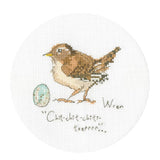Bothy Threads counted cross stitch kit "Little Wren", XMF5P, Diam. 12cm, DIY Model