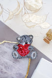 DIY Jewelry Making Beading Kit Pin Bear Brooch Bead Embroidery Needlepoint Model