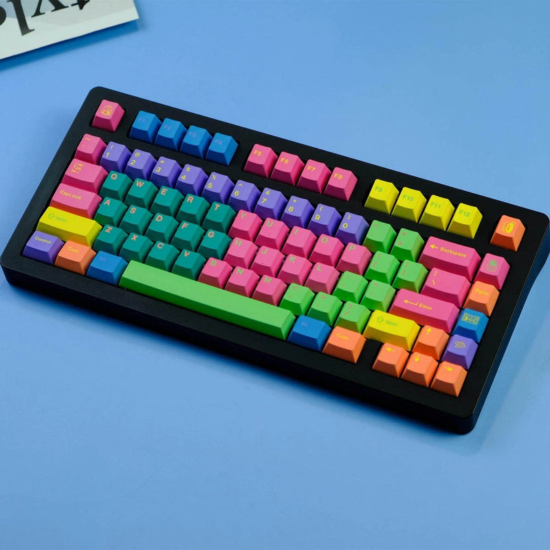 Colorful Windbreaker Theme Cherry Profile Dye Subs PBT Keycap Set 129 Keys/set Model