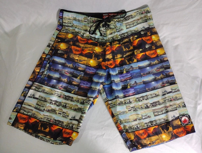 Liquidforce Photo Realistic Board Shorts Swim Trunks Men Size 30 Surf Swim Beach Model