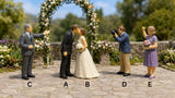 Romantic Wedding Kiss Couple Figurines for Miniature Figures 1:87 1:64 Diorama Model