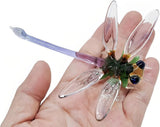 4?" L Dragonfly Glass Bug Crystal Insect Miniature Animals Figurine Collectibles Model