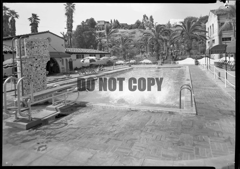 1940s Original Photo Neg GUENTHER'S MURRIETA HOT SPRINGS Plunge & Diving Board Model