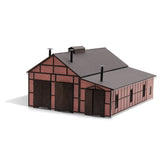 HO Scale Buildings - 1956 - H0 locomotive shed - kit Model